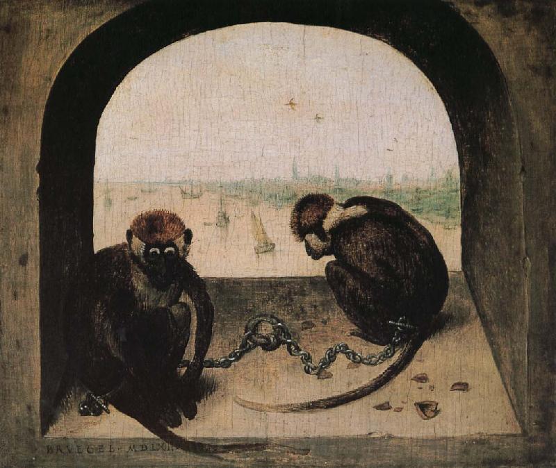 Pieter Bruegel 2 monkeys Norge oil painting art